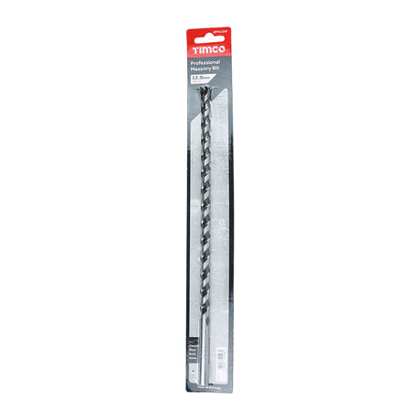 This is an image showing TIMCO Professional Masonry Bit - 12.0 x 300 - 1 Each Blister Pack available from T.H Wiggans Ironmongery in Kendal, quick delivery at discounted prices.