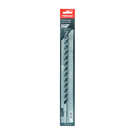 This is an image showing TIMCO Professional Masonry Bit - 16.0 x 300 - 1 Each Blister Pack available from T.H Wiggans Ironmongery in Kendal, quick delivery at discounted prices.