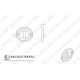 This image is a line drwaing of a Carlisle Brass - Small Escutcheon - Florentine Bronze available to order from Trade Door Handles in Kendal