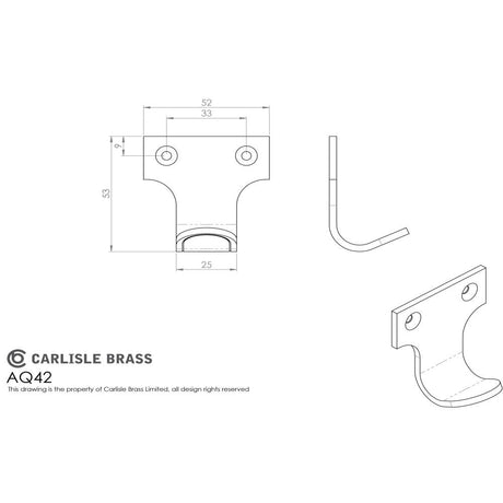 This image is a line drwaing of a Carlisle Brass - Architectural Sash Lift - Polished Chrome available to order from T.H Wiggans Architectural Ironmongery in Kendal in Kendal