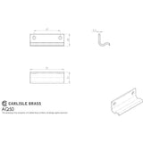 This image is a line drwaing of a Carlisle Brass - Sash Window Lift - Polished Chrome available to order from T.H Wiggans Architectural Ironmongery in Kendal in Kendal