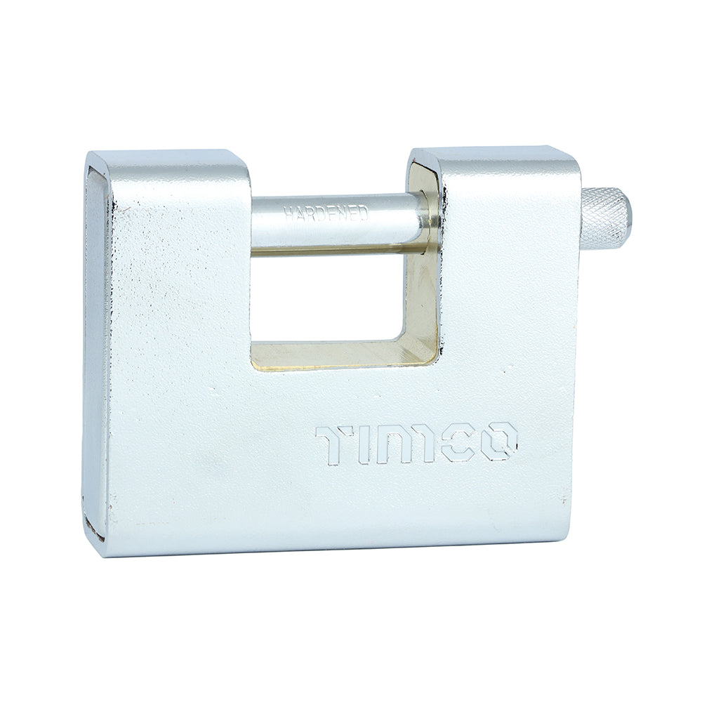 This is an image showing TIMCO Armoured Rectangular Padlock - 90mm - 1 Each Blister Pack available from T.H Wiggans Ironmongery in Kendal, quick delivery at discounted prices.