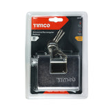 This is an image showing TIMCO Armoured Rectangular Padlock - 90mm - 1 Each Blister Pack available from T.H Wiggans Ironmongery in Kendal, quick delivery at discounted prices.