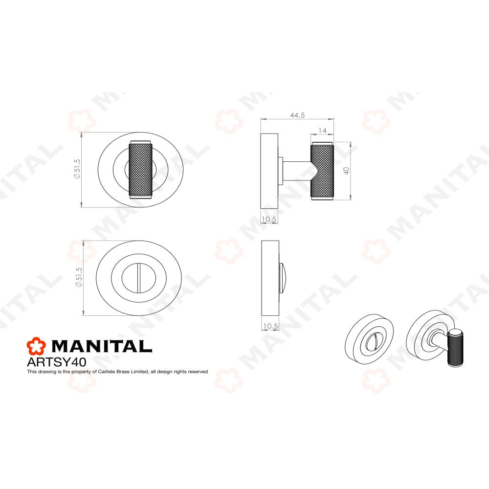 This image is a line drwaing of a Carlisle Brass - Syntax Turn & Release - Matt Black available to order from Trade Door Handles in Kendal