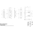 This image is a line drwaing of a Eurospec - Easi-T Residential Bathroom Lock 78mm Radius - Electro Brassed available to order from T.H Wiggans Architectural Ironmongery in Kendal
