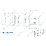 This image is a line drwaing of a Eurospec - Easi-T Residential Bathroom Lock 78mm - Matt Bronze available to order from T.H Wiggans Architectural Ironmongery in Kendal