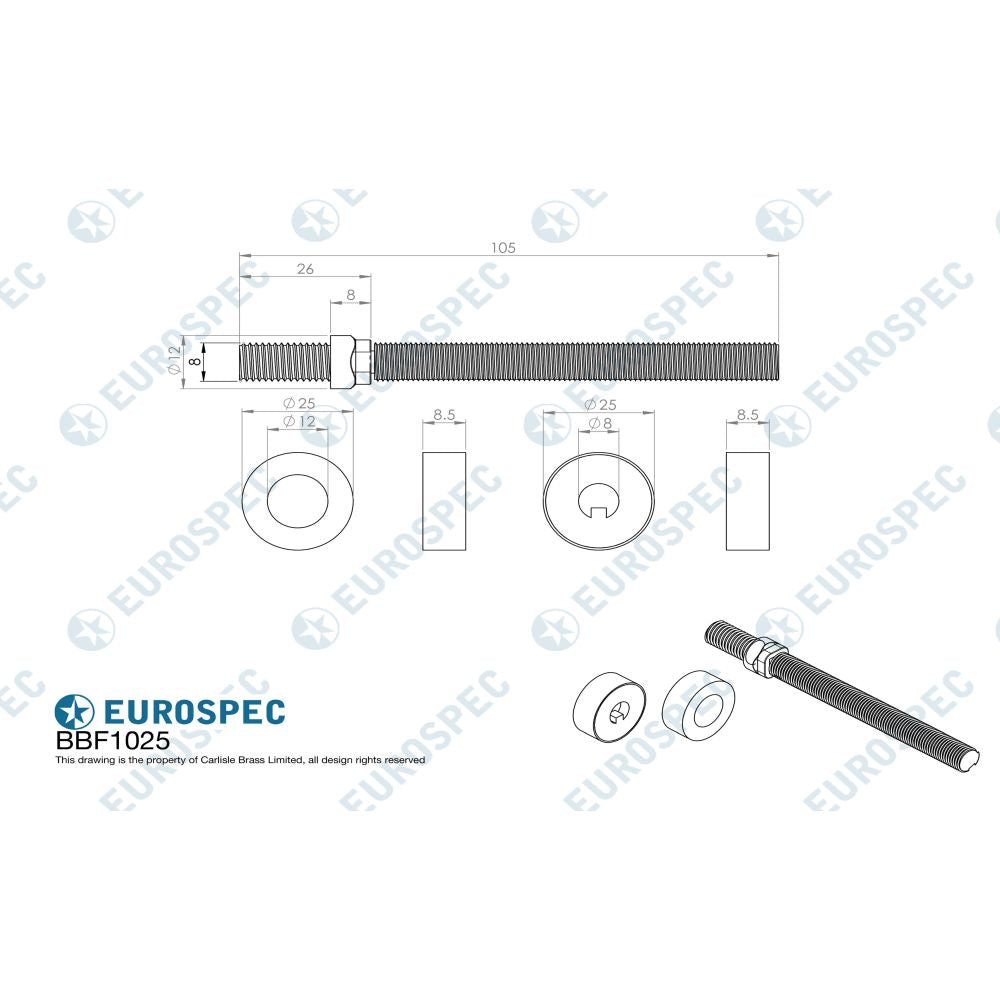 This is an image of Eurospec - Back To Back Fixing Pack - Satin Stainless Steel available to order from T.H Wiggans Architectural Ironmongery in Kendal, quick delivery and discounted prices.