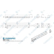 This image is a line drwaing of a Eurospec - Straight Barrel Bolt - Satin Stainless Steel available to order from T.H Wiggans Architectural Ironmongery in Kendal in Kendal