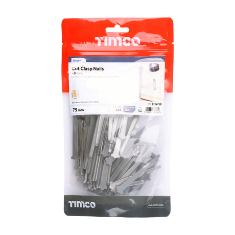 This is an image showing TIMCO Cut Clasp Nails - Bright - 75mm - 1 Kilograms TIMbag available from T.H Wiggans Ironmongery in Kendal, quick delivery at discounted prices.