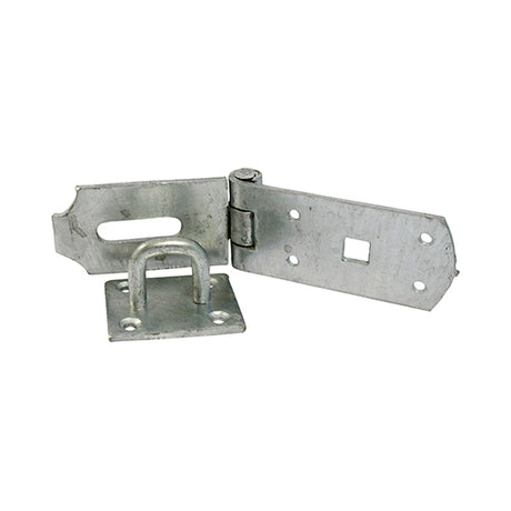 This is an image showing TIMCO Secure Bolt On Hasp & Staple - Heavy Duty - Hot Dipped Galvanised - 10" - 1 Each Plain Bag available from T.H Wiggans Ironmongery in Kendal, quick delivery at discounted prices.