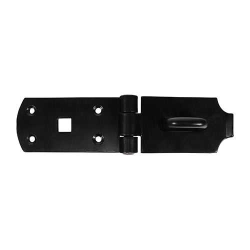 This is an image showing TIMCO Secure Bolt On Hasp & Staple - Heavy Duty - Black - 8" - 1 Each Plain Bag available from T.H Wiggans Ironmongery in Kendal, quick delivery at discounted prices.