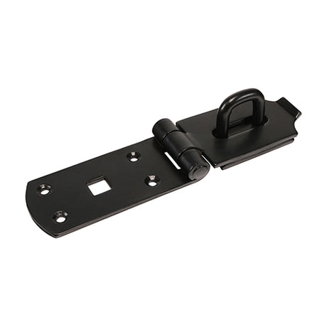 This is an image showing TIMCO Secure Bolt On Hasp & Staple - Heavy Duty - Black - 8" - 1 Each Plain Bag available from T.H Wiggans Ironmongery in Kendal, quick delivery at discounted prices.