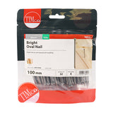 This is an image showing TIMCO Oval Nails - Bright - 100mm - 0.5 Kilograms TIMbag available from T.H Wiggans Ironmongery in Kendal, quick delivery at discounted prices.