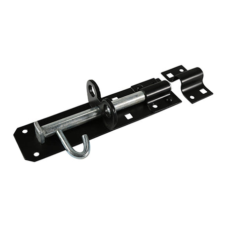 This is an image showing TIMCO Brenton Padbolt - Black - 8" - 1 Each Plain Bag available from T.H Wiggans Ironmongery in Kendal, quick delivery at discounted prices.