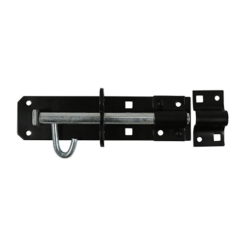This is an image showing TIMCO Brenton Padbolt - Black - 8" - 1 Each Plain Bag available from T.H Wiggans Ironmongery in Kendal, quick delivery at discounted prices.