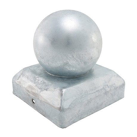 This is an image showing TIMCO Ball Fence Post Cap - Zinc - 75mm - 1 Each Unit available from T.H Wiggans Ironmongery in Kendal, quick delivery at discounted prices.