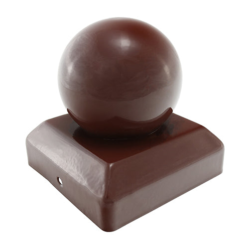 This is an image showing TIMCO Ball Fence Post Cap - Oxide Red - 75mm - 1 Each Unit available from T.H Wiggans Ironmongery in Kendal, quick delivery at discounted prices.