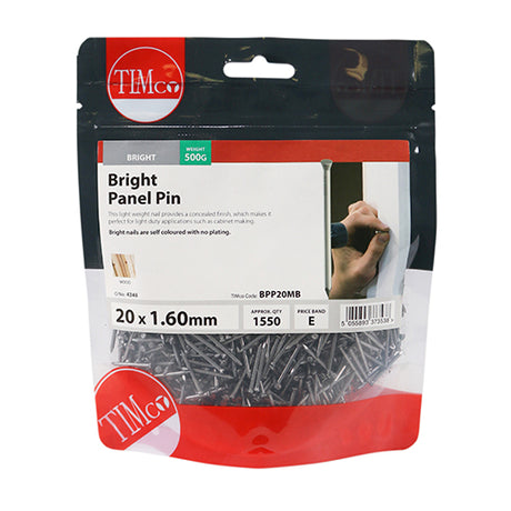 This is an image showing TIMCO Panel Pins - Bright - 20 x 1.60 - 0.5 Kilograms TIMbag available from T.H Wiggans Ironmongery in Kendal, quick delivery at discounted prices.