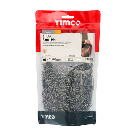 This is an image showing TIMCO Panel Pins - Bright - 30 x 1.60 - 1 Kilograms TIMbag available from T.H Wiggans Ironmongery in Kendal, quick delivery at discounted prices.