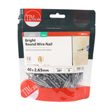 This is an image showing TIMCO Round Wire Nails - Bright - 40 x 2.65 - 0.5 Kilograms TIMbag available from T.H Wiggans Ironmongery in Kendal, quick delivery at discounted prices.