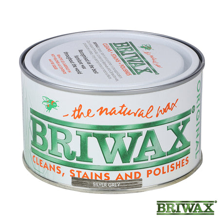 This is an image showing TIMCO Briwax Original - Silver Grey - 400g - 1 Each Tin available from T.H Wiggans Ironmongery in Kendal, quick delivery at discounted prices.