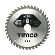 This is an image showing TIMCO Circular Saw Blade - General Purpose - Coarse/Medium - 190 x 30 x 40T - 1 Each Clamshell available from T.H Wiggans Ironmongery in Kendal, quick delivery at discounted prices.