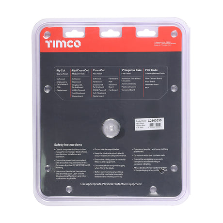 This is an image showing TIMCO Circular Saw Blade - General Purpose - Coarse/Medium - 230 x 30 x 30T - 1 Each Clamshell available from T.H Wiggans Ironmongery in Kendal, quick delivery at discounted prices.