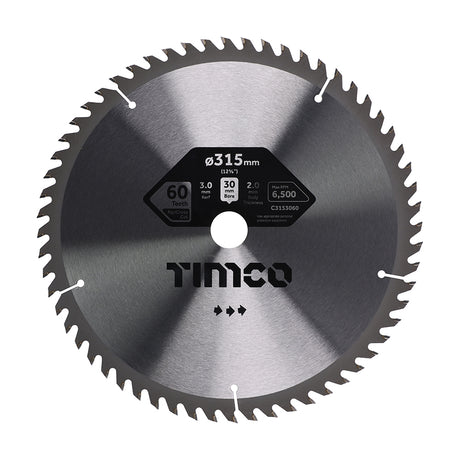 This is an image showing TIMCO Circular Saw Blade - Trimming/Crosscut - Medium/Fine - 315 x 30 x 60T - 1 Each Clamshell available from T.H Wiggans Ironmongery in Kendal, quick delivery at discounted prices.
