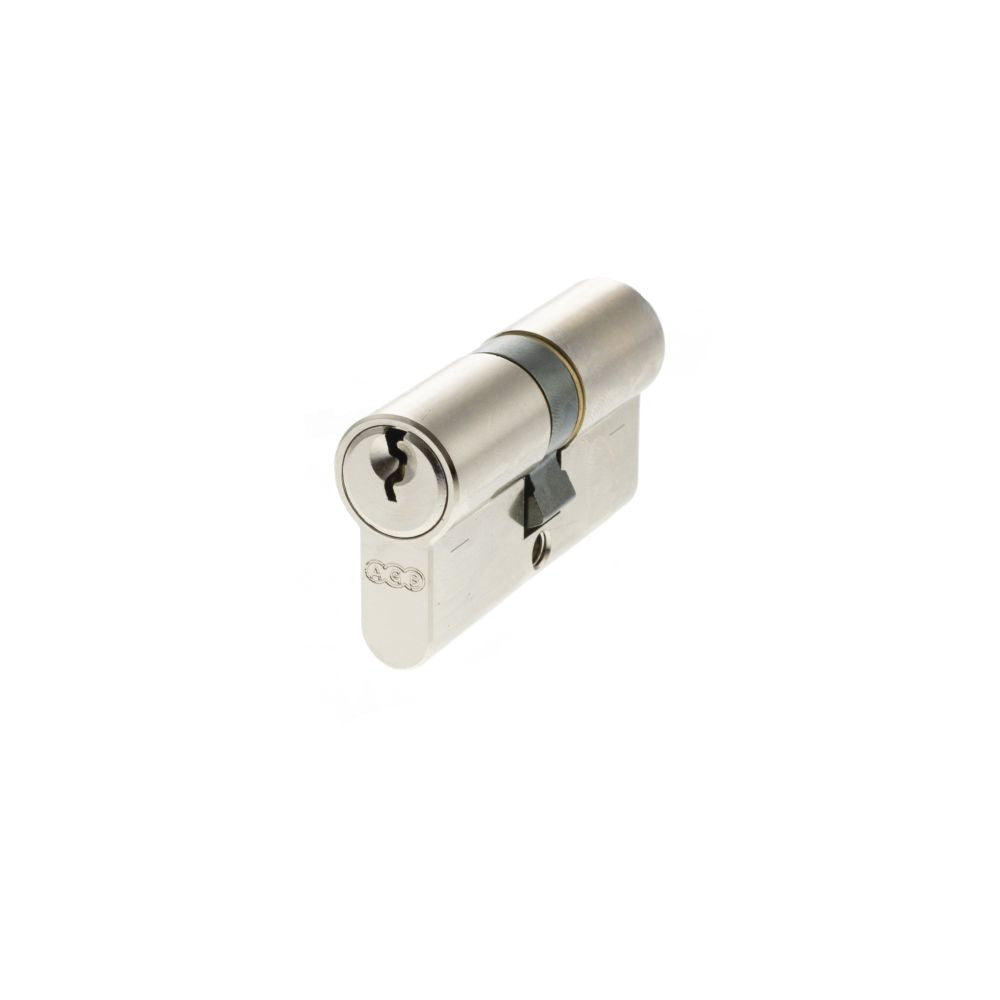 This is an image of AGB Euro Profile 5 Pin Double Cylinder 30-30mm (60mm) - Polished Nickel available to order from T.H Wiggans Architectural Ironmongery in Kendal.