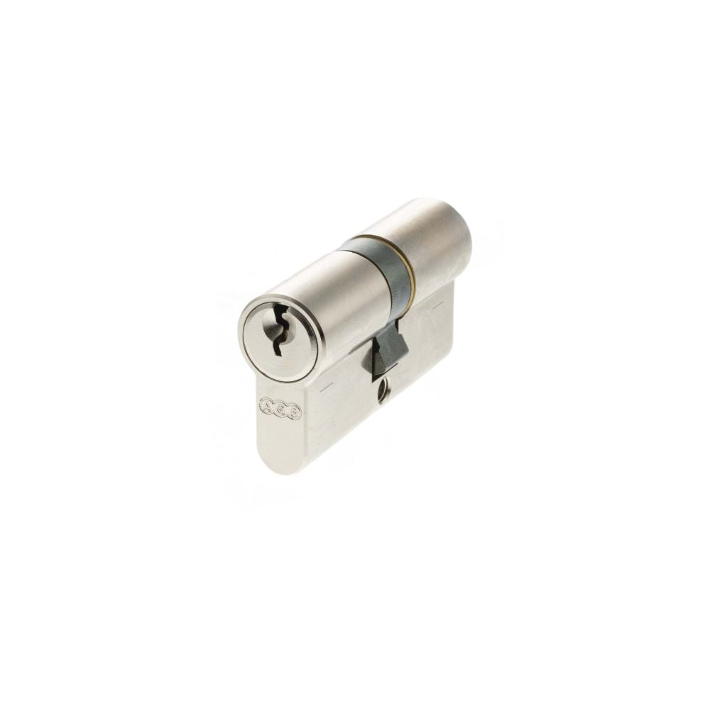 This is an image of AGB Euro Profile 5 Pin Double Cylinder 30-30mm (60mm) - Polished Nickel available to order from T.H Wiggans Architectural Ironmongery in Kendal.