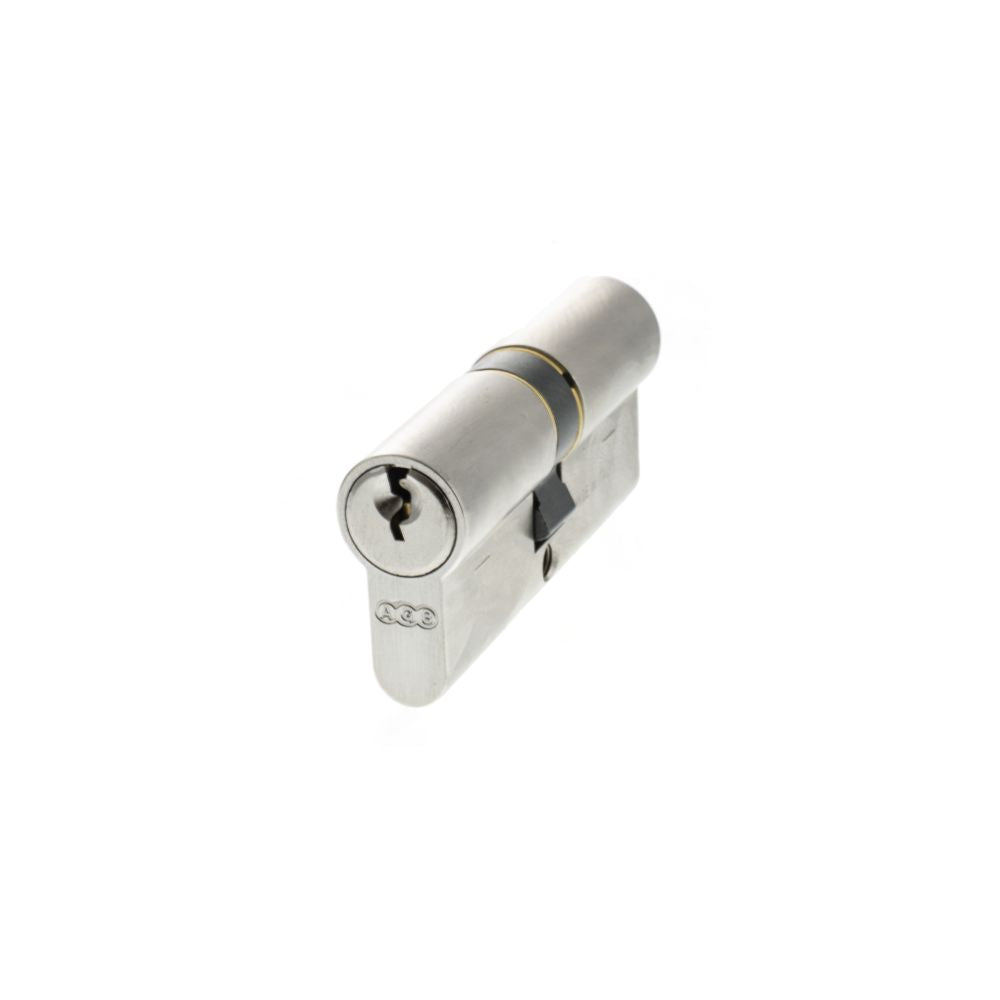 This is an image of AGB Euro Profile 5 Pin Double Cylinder 35-35mm (70mm) - Satin Chrome available to order from T.H Wiggans Architectural Ironmongery in Kendal.