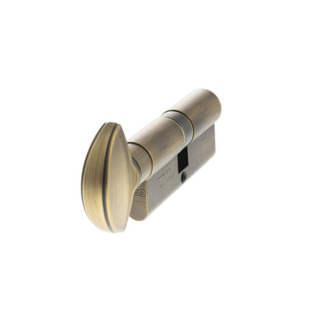 This is an image of AGB Euro Profile 5 Pin Cylinder Key to Turn 35-35mm (70mm) - Matt Antique Brass available to order from T.H Wiggans Architectural Ironmongery in Kendal.