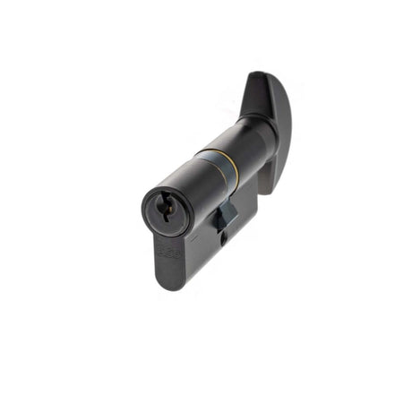This is an image of AGB Euro Profile 5 Pin Cylinder Key to Turn 30-30mm (60mm) - Matt Black available to order from T.H Wiggans Architectural Ironmongery in Kendal.