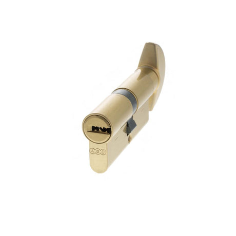 This is an image of AGB Euro Profile 15 Pin Cylinder Key to Turn 35-35mm (70mm) - Satin Brass available to order from T.H Wiggans Architectural Ironmongery in Kendal.