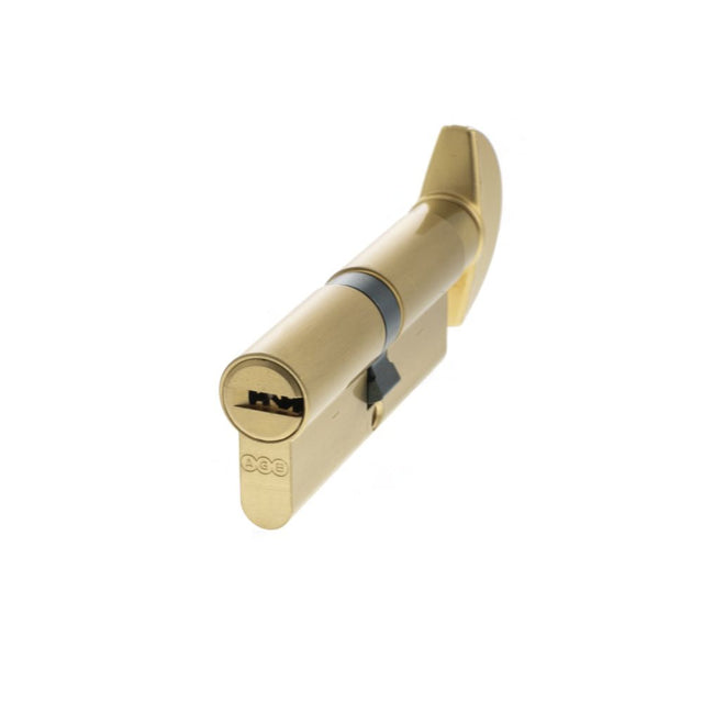 This is an image of AGB Euro Profile 15 Pin Cylinder Key to Turn 40-40mm (80mm) - Satin Brass available to order from T.H Wiggans Architectural Ironmongery in Kendal.