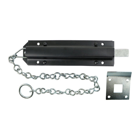 This is an image showing TIMCO Spring Chain Bolt - Black - 18" - 1 Each TIMbag available from T.H Wiggans Ironmongery in Kendal, quick delivery at discounted prices.