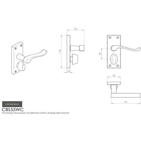 This is an image of Carlisle Brass - Contract Victorian Scroll Lever on Privacy Backplate - Satin Ch available to order from T.H Wiggans Architectural Ironmongery in Kendal, quick delivery and discounted prices.