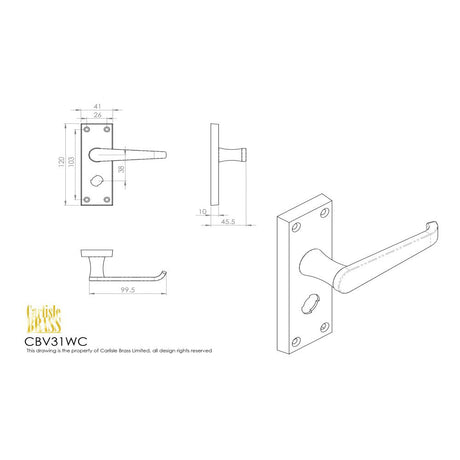 This is an image of Carlisle Brass - Contract Victorian Lever on Privacy Backplate - Satin Chrome available to order from T.H Wiggans Architectural Ironmongery in Kendal, quick delivery and discounted prices.