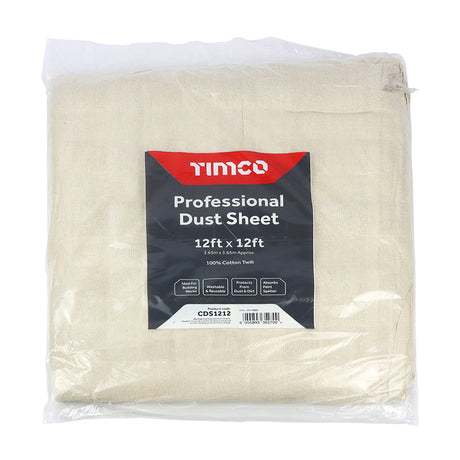 This is an image showing TIMCO Professional Dust Sheet - 12ft x 12ft - 1 Each Bag available from T.H Wiggans Ironmongery in Kendal, quick delivery at discounted prices.