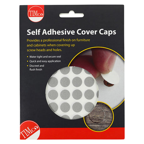 This is an image showing TIMCO Self-Adhesive Cover Caps - Aluminium - 13mm - 112 Pieces Pack available from T.H Wiggans Ironmongery in Kendal, quick delivery at discounted prices.