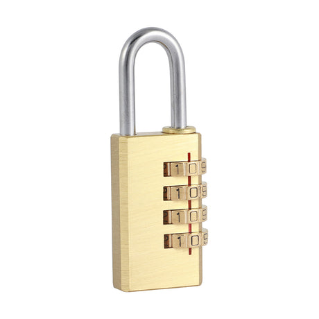 This is an image showing TIMCO Brass Combi Padlock - 28mm - 1 Each Blister Pack available from T.H Wiggans Ironmongery in Kendal, quick delivery at discounted prices.