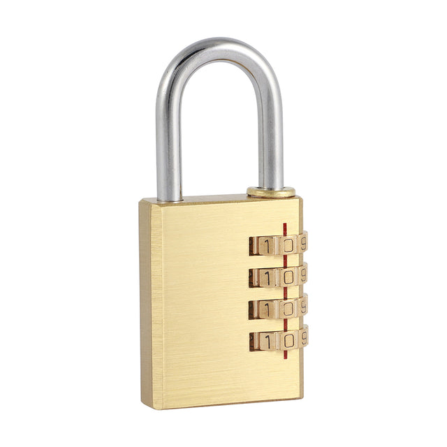 This is an image showing TIMCO Brass Combi Padlock - 38mm - 1 Each Blister Pack available from T.H Wiggans Ironmongery in Kendal, quick delivery at discounted prices.