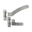 This is an image showing TIMCO Pair of Curved Rail Hinge Set - Left Hand - Hot Dipped Galvanised - 300mm - 2 Pieces Plain Bag available from T.H Wiggans Ironmongery in Kendal, quick delivery at discounted prices.