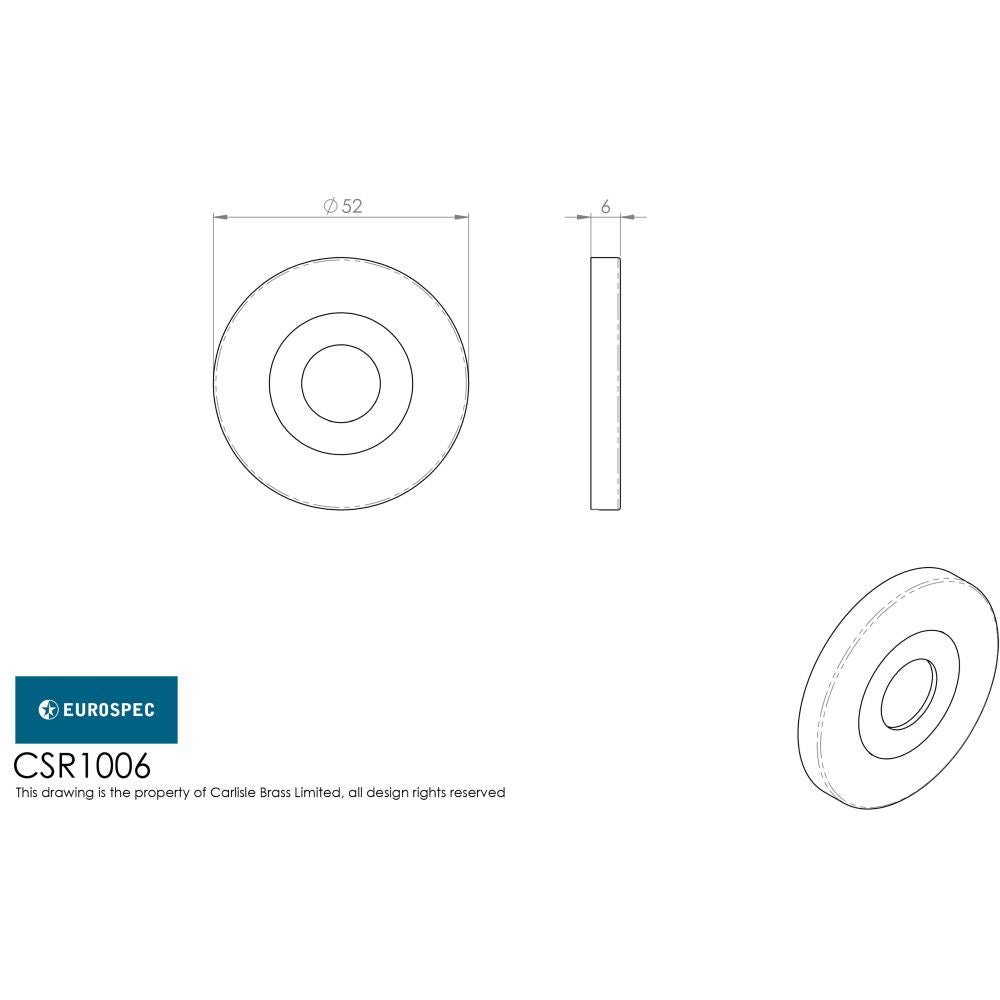 This image is a line drwaing of a Eurospec - CSL Rose Pack - Satin Stainless Steel available to order from Trade Door Handles in Kendal