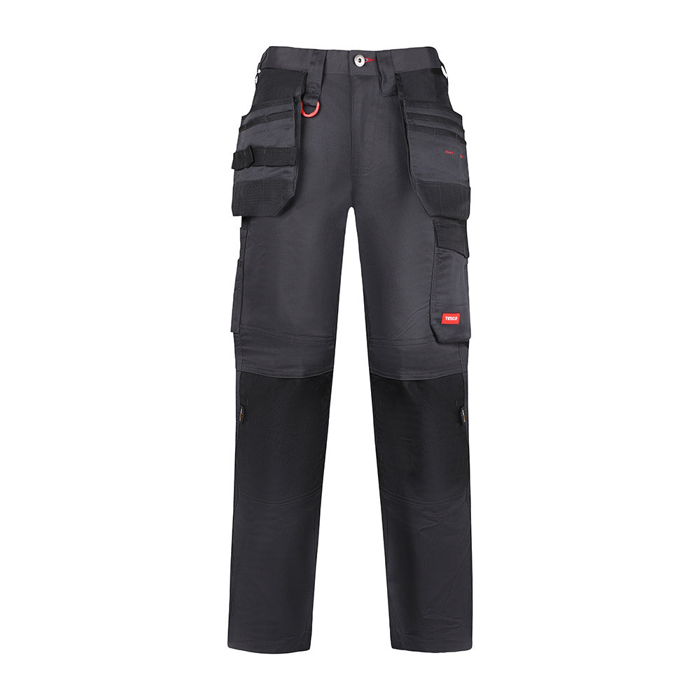 This is an image showing TIMCO Craftsman Trousers - Grey/Black - W36 L32 - 1 Each Bag available from T.H Wiggans Ironmongery in Kendal, quick delivery at discounted prices.