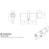 This image is a line drwaing of a Eurospec - Euro Cylinder and Turn - Satin Chrome available to order from T.H Wiggans Architectural Ironmongery in Kendal