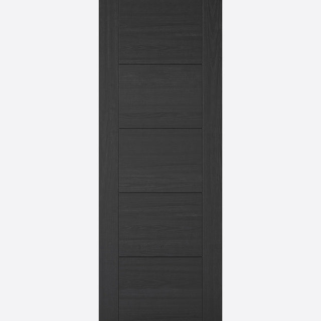 This is an image showing LPD - Vancouver 5P Pre-Finished Charcoal Black Doors 610 x 1981 FD 30 available from T.H Wiggans Ironmongery in Kendal, quick delivery at discounted prices.