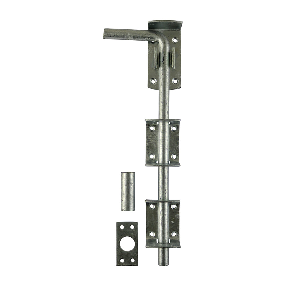 This is an image showing TIMCO Garage Drop Down Bolt - Hot Dipped Galvanised - 12" - 1 Each TIMbag available from T.H Wiggans Ironmongery in Kendal, quick delivery at discounted prices.