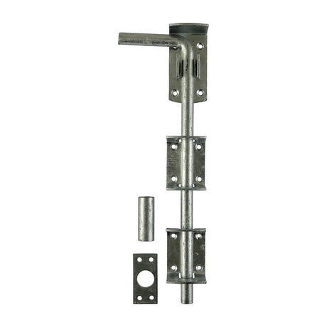 This is an image showing TIMCO Garage Drop Down Bolt - Hot Dipped Galvanised - 12" - 1 Each TIMbag available from T.H Wiggans Ironmongery in Kendal, quick delivery at discounted prices.