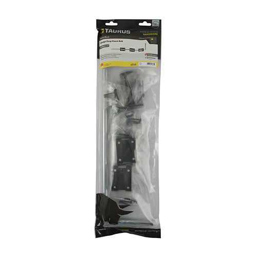 This is an image showing TIMCO Garage Drop Down Bolt - Black - 18" - 1 Each TIMbag available from T.H Wiggans Ironmongery in Kendal, quick delivery at discounted prices.